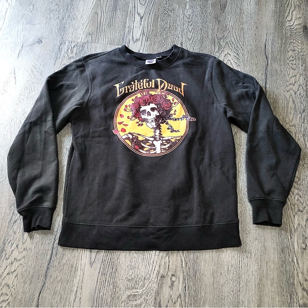 GRATEFUL Dead Sweater Bertha Skeleton and Roses Crewneck Pullover Women’s Small